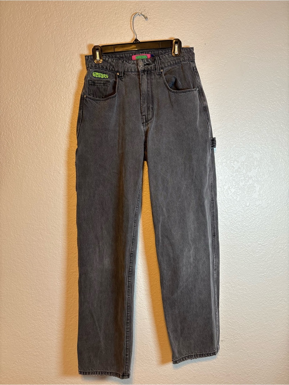 Empyre Denim Jeans Size 3 Black Faded Distress Casual Tapered Baggy